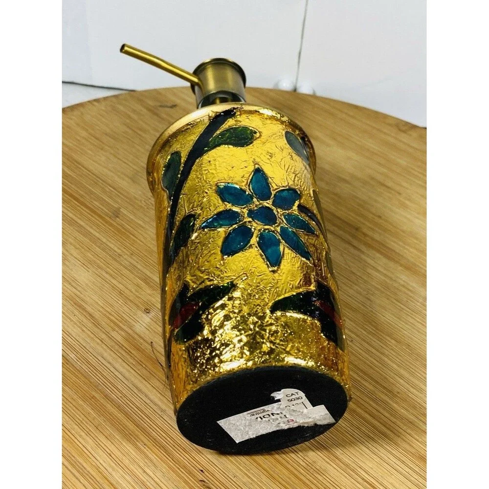 hand-painted gold leaf soap dispenser